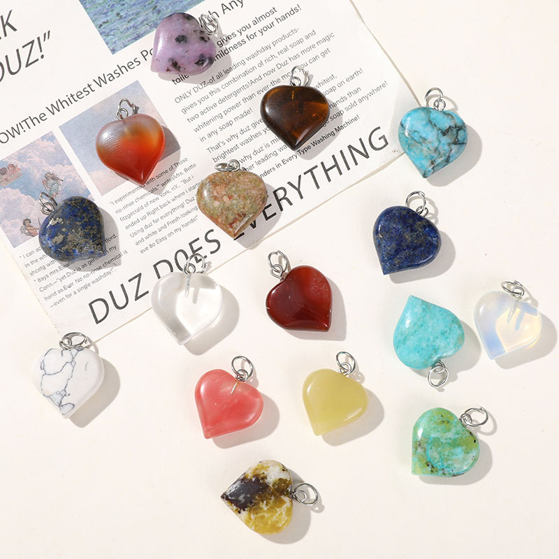1 Piece Simple Series Simple Heart Natural Stones Jewelry Beads h5Picture4