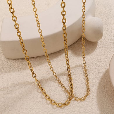 1 Piece Stainless Steel Gold Color Chain Necklace h5 Picture3