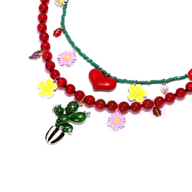 1 juego de collares de cuentas de flores h5 Imagen3