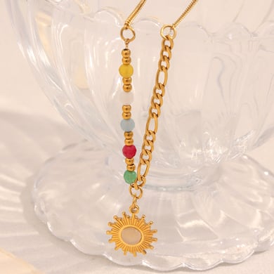 1 Piece Colorful Sun Pendant Necklaces h5 Picture2