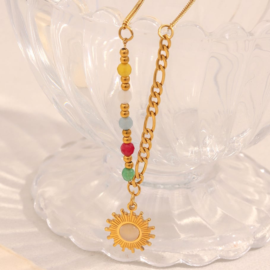 1 Piece Colorful Sun Pendant Necklaces Picture2