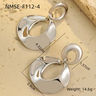 NMSE-F112-4 Çelik Çift Halka Küpe Resim5