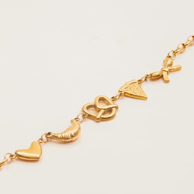1 Stück Charm-Armbänder aus Edelstahl in Lebensmittelform in Goldfarbe für Damen h5 Bild7