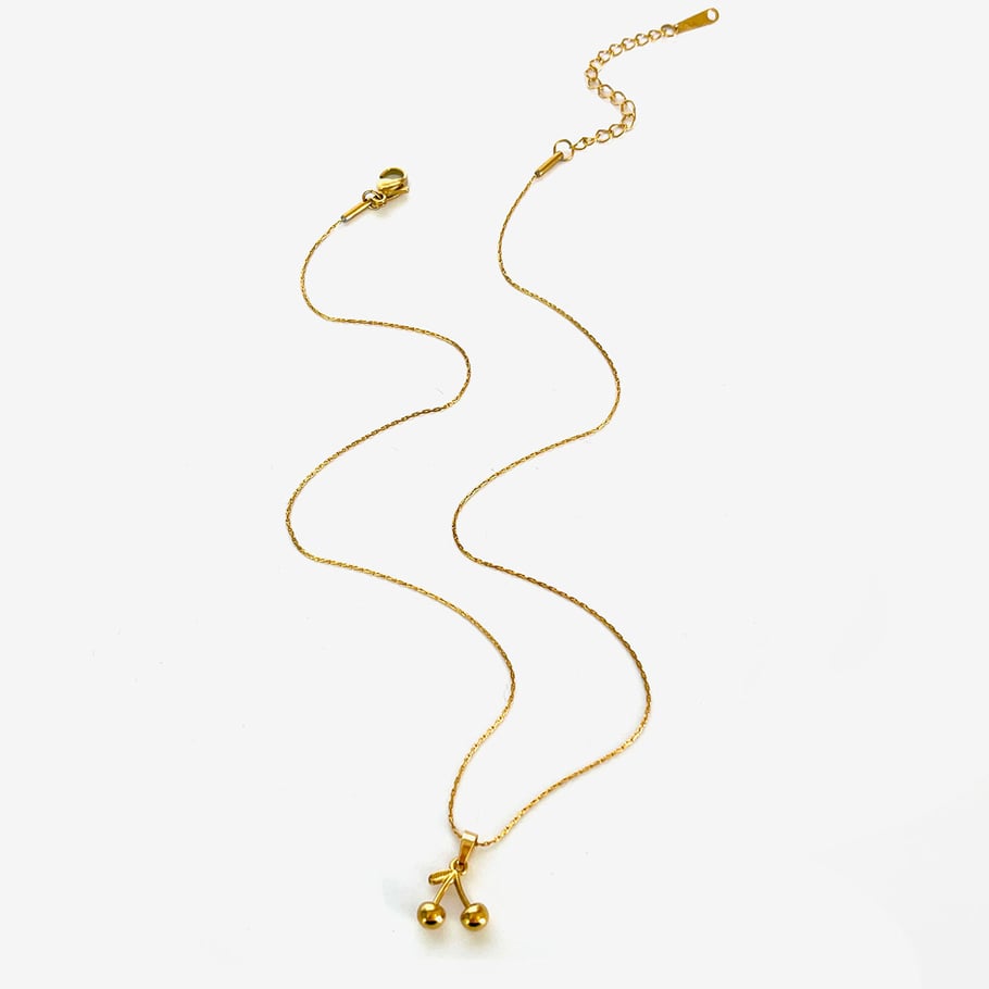 Collana con ciondolo color oro a forma di frutta in acciaio inossidabile da 1 pezzo 