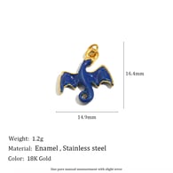 Pendentif dragon dégoulinant d&#39;huile - or - 1 Image42