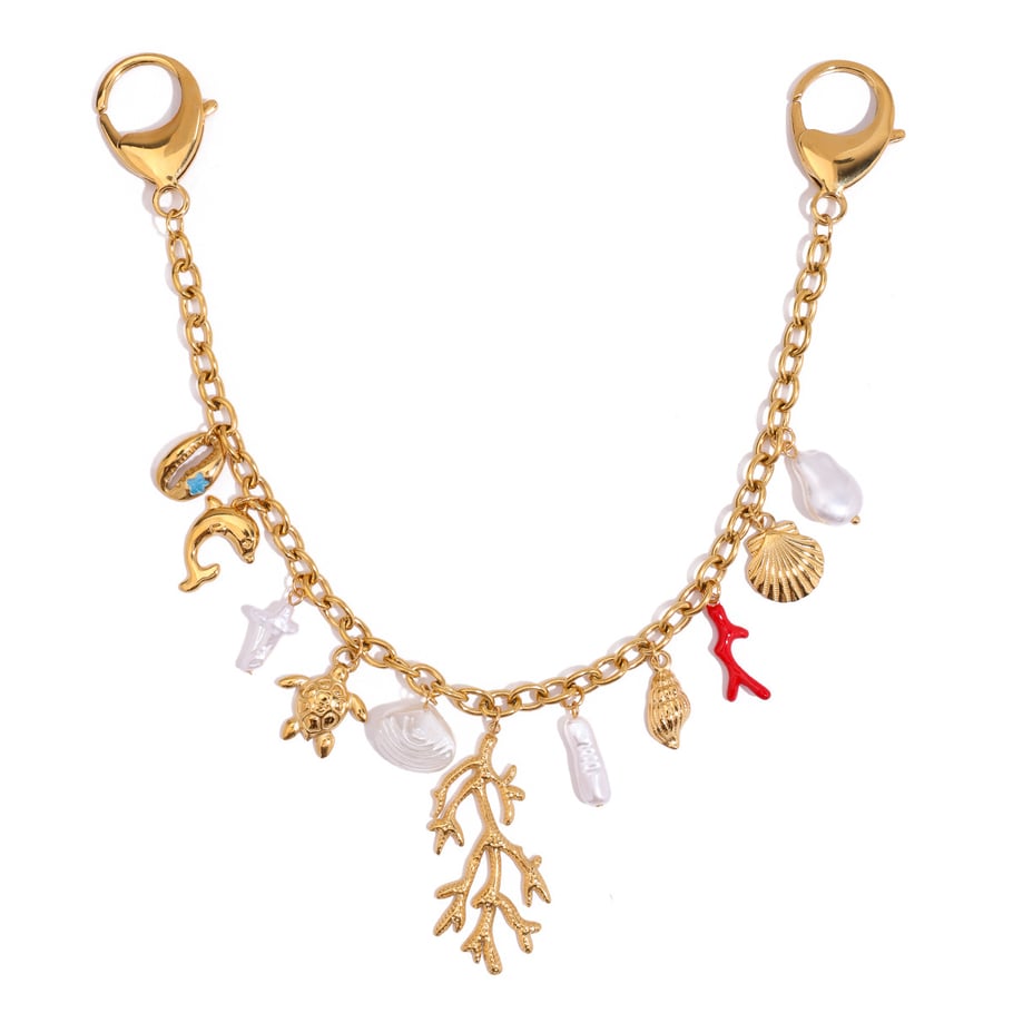 1 Piece Oceanic Shell Stainless Steel Gold Color Women's Bag Chain 