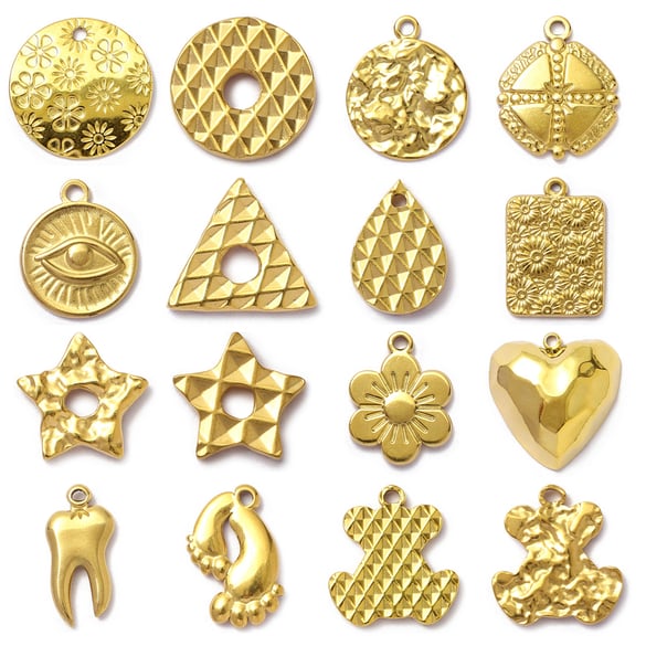 1 Piece Luxurious Annular Stainless Steel Gold Color Women's Pendants