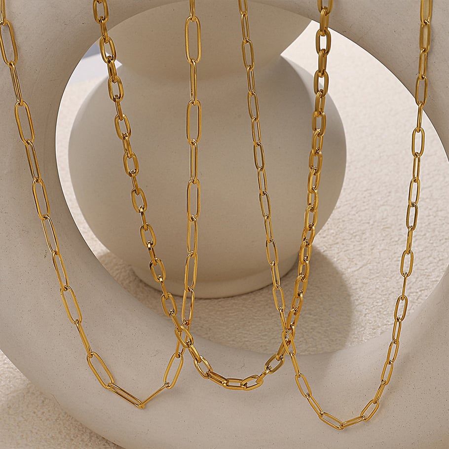 1 Piece Stainless Steel Gold Color Chain Necklace Picture2