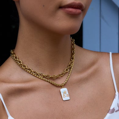 1 Stück süße Bären-Halsketten aus Edelstahl in Goldfarbe für Damen h5 Bild4