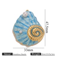 Gouden schelp oliedruppel blauw Afbeelding3