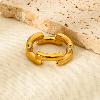 1 Pair Simple Series Daily Geometric Stainless Steel  Statement Rings h5 Picture3