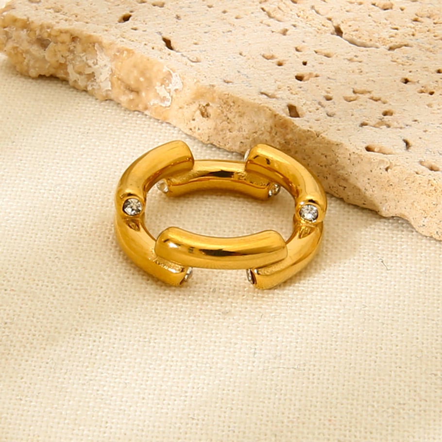 1 Pair Simple Series Daily Geometric Stainless Steel  Statement Rings Picture3