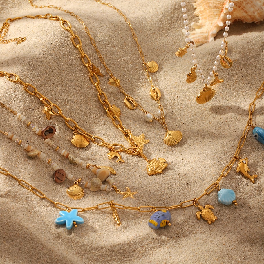 Series Vacation Turtle Stainless Steel  Gold Color  Women's Pendant Necklaces Picture5