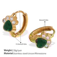 EH1150GNG Pendientes pequeños de circonita verde Imagen2