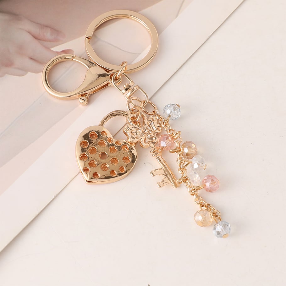 1 Piece Heart Clock Alloy Keychain Picture5