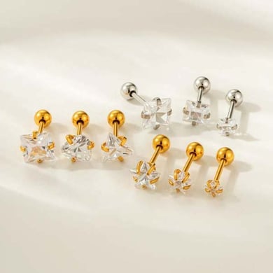 1 Piece Simple Heart Stainless Steel Zircon Women's Piercings Earrings h5 Picture4