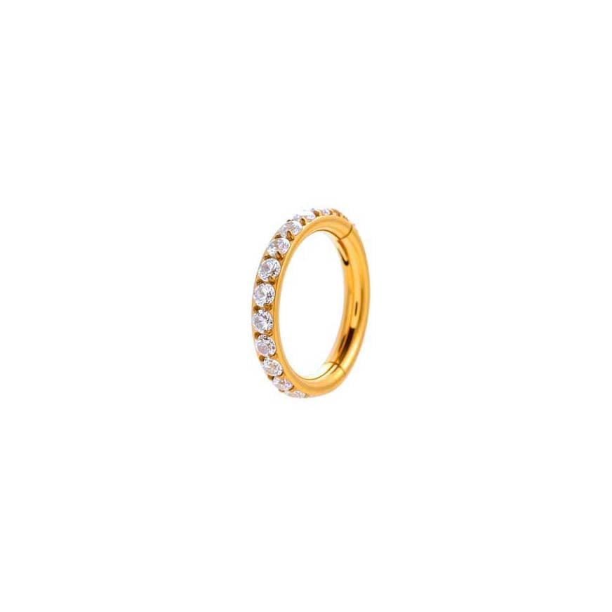 1 pieza de pendientes de acero inoxidable intrincados con circonitas de color dorado para mujer 