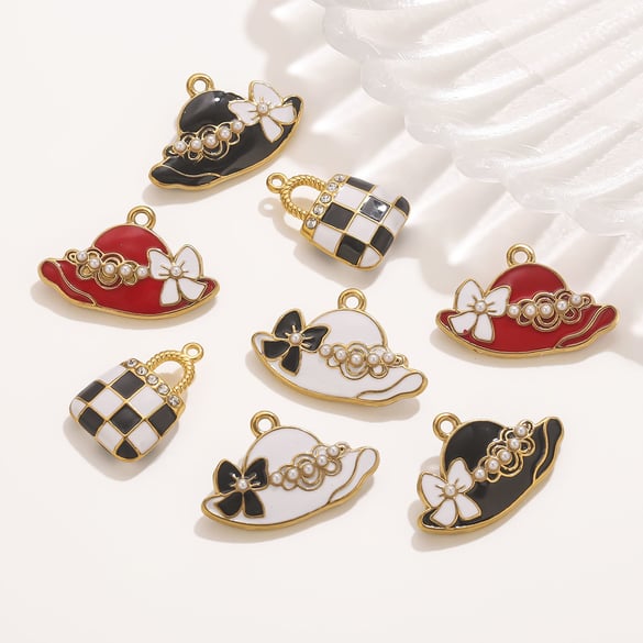 1 Piece DIY Checkerboard Bag Stainless Steel Women's Pendants 2