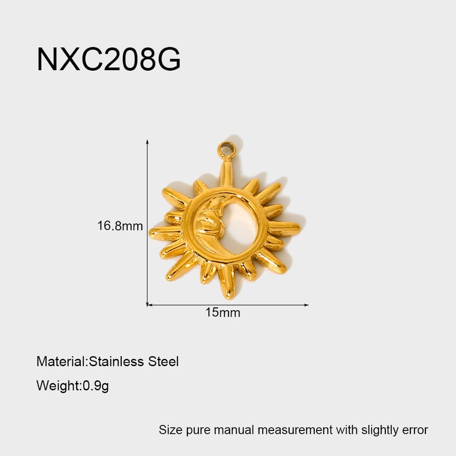 1 Pair Simple Series Daily Star Stainless Steel   Gold Color  Unisex Pendants 