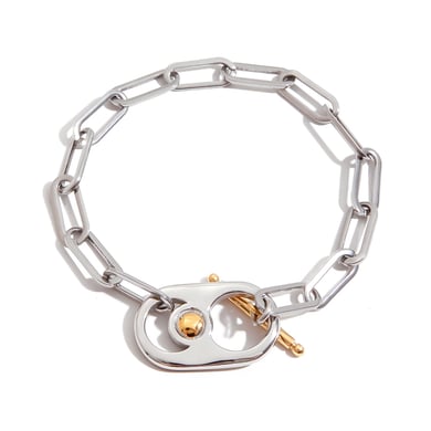 1 Stück moderne ovale Damen-Kettenarmbänder aus Edelstahl in Goldfarbe h5 