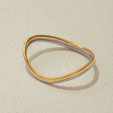 1 brazalete clásico irregular de acero inoxidable para mujer h5 Imagen6