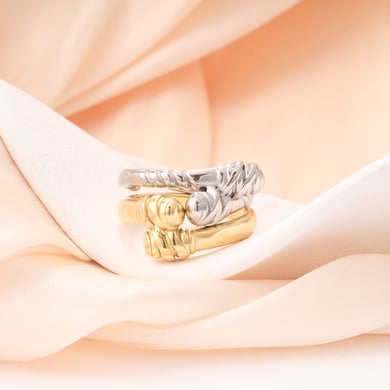 1 Piece Simple Series Casual Patchwork Stainless Steel Gold Color Minimalist Rings h5 Picture5