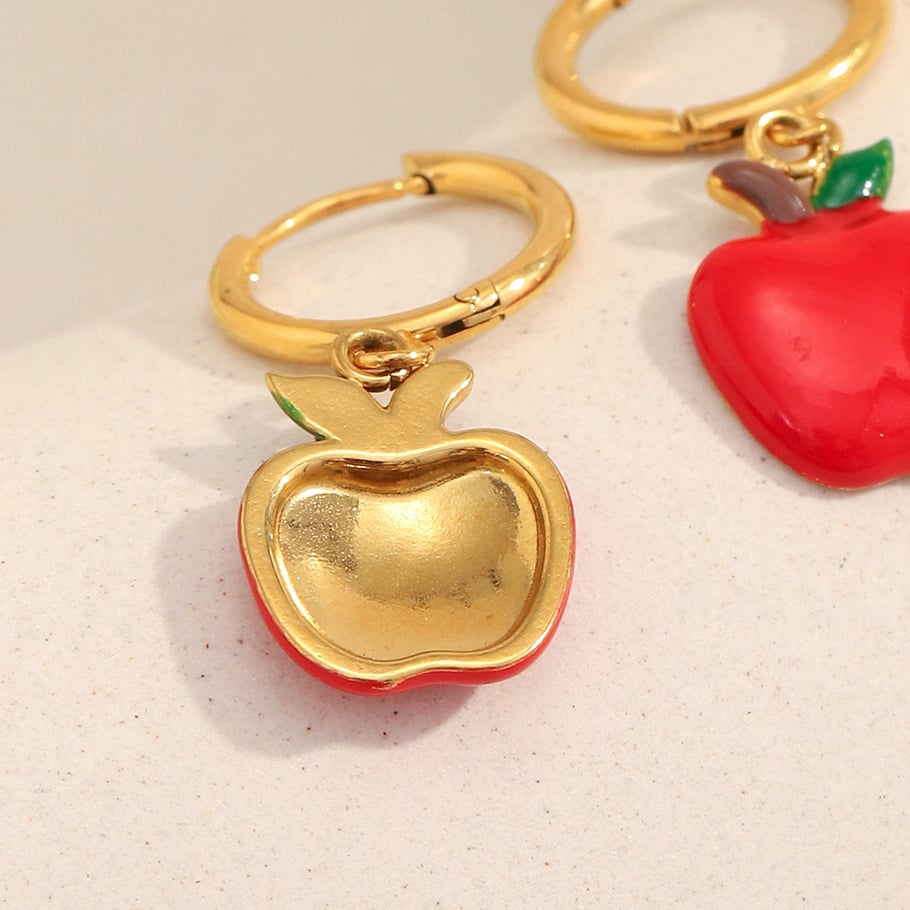 1 paire de boucles d&#39;oreilles pendantes couleur or aux fruits frais et vifs Image3