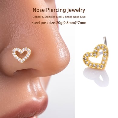 1 pièce de piercing de nez en zircon couleur cuivre doré h5 Image4