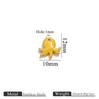 Kleiner doppelseitiger Anhänger aus Gold mit tropfendem Öl - Oktopus gelb Bild49