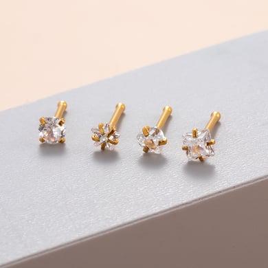 1 piercing de nez tendance en acier inoxydable avec zircon couleur or pour femme h5 Image3