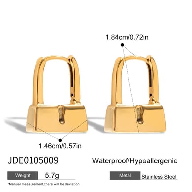 1 Paar Simple Series Locker Edelstahl Goldfarben Damen Creolen h5 Bild2