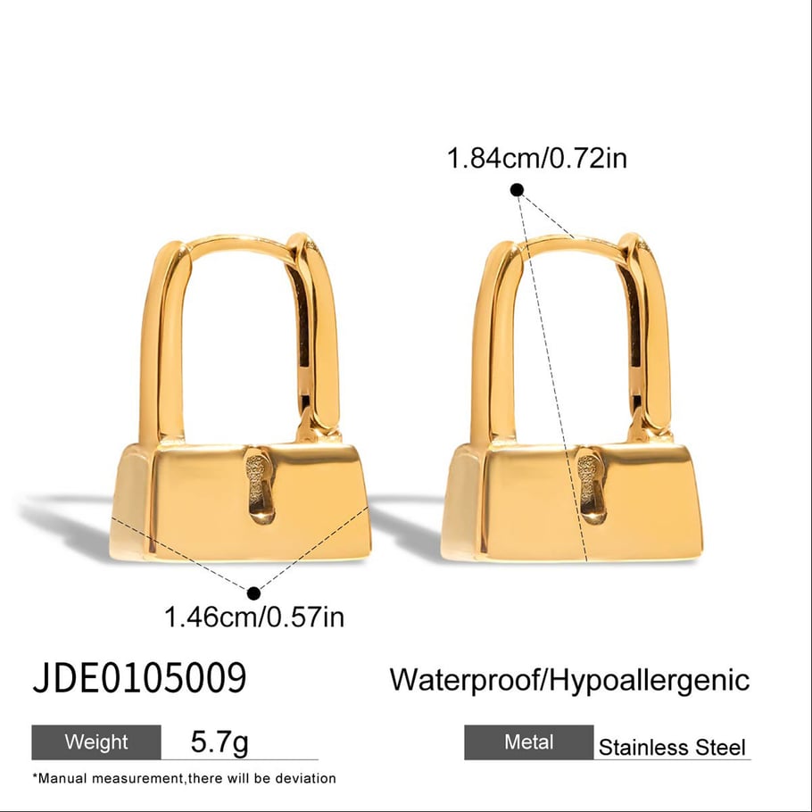 1 Paar Simple Series Locker Edelstahl Goldfarben Damen Creolen Bild2