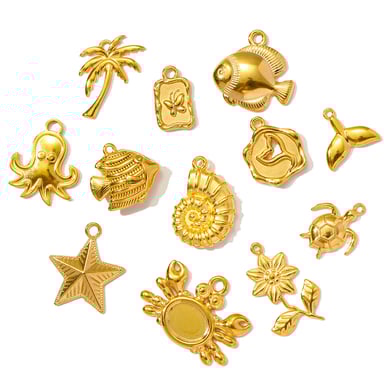 1 Stück Romantische Serie DIY Schildkröte Edelstahl Gold Farbe Damen Anhänger h5 Bild3