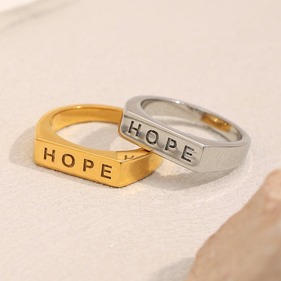 Bague simple pour femme, 1 pièce, couleur or, lettre Image2