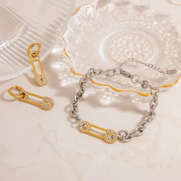 Daily Geometric Stainless Steel  Gold Color Women's Chain Bracelets 2