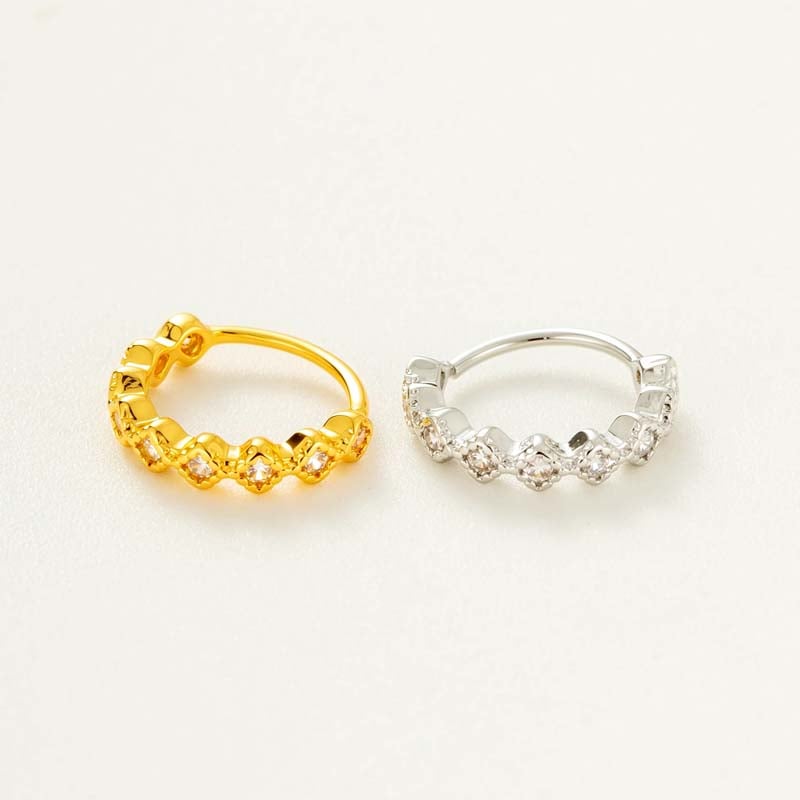 1 pièce de piercing de nez géométrique en cuivre doré et zircon pour femme Image8
