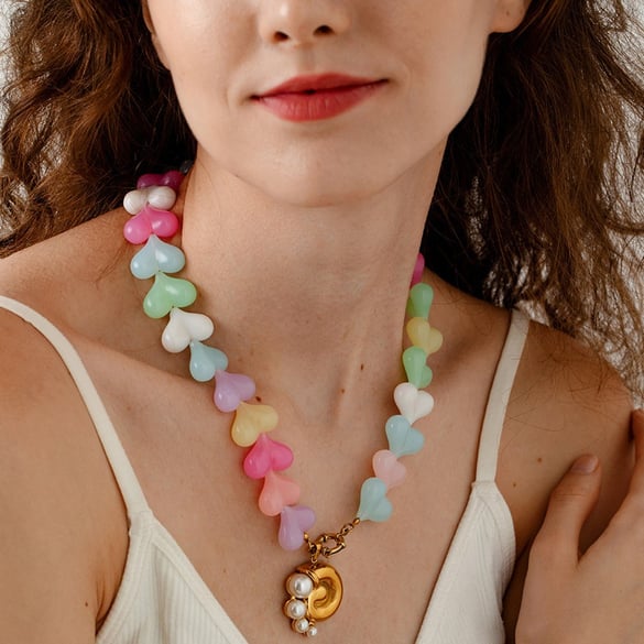 1 Piece Romantic Acrylic Beaded Necklace 2