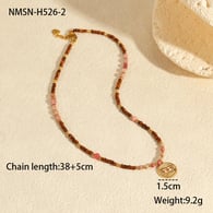 NMSN-H526-2 Halskette mit rotem Perlenanhänger Bild6