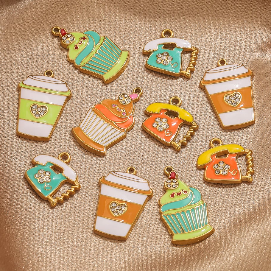 1 stuk grillige cupcake roestvrij staal goudkleurige dameshangers Afbeelding3
