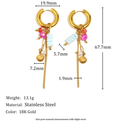 1 paire de boucles d&#39;oreilles pendantes design en pierre naturelle pour femme h5 Image4