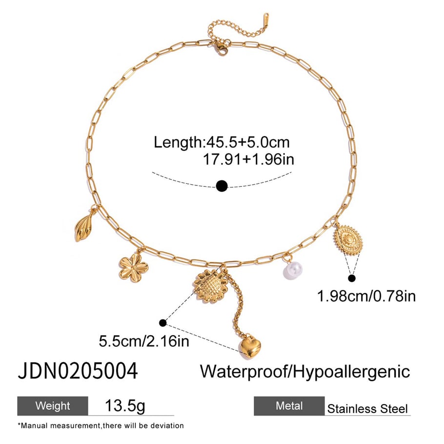 1 Piece Romantic Cherry Stainless Steel Gold Color Women's Pendant Necklaces 
