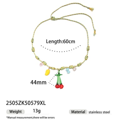 Collier avec pendentif en forme de cerise, 1 pièce h5 