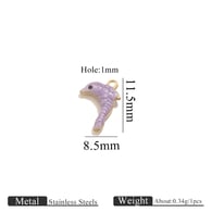 Goldener doppelseitiger Öltropfen-Anhänger - Delfin lila Bild28