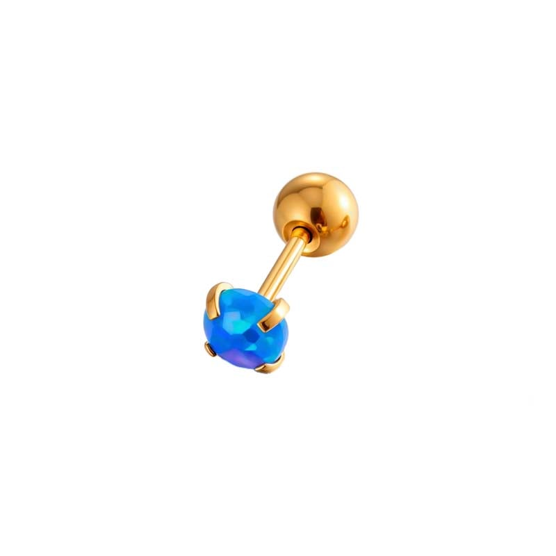 1 Stück Polychrome Opal Edelstahl Gold Farbe Damen Piercings Ohrringe Bild2