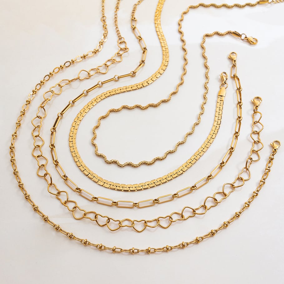 1 Piece Simple Series Classic Twist Stainless Steel Gold Color Women's Chain Necklaces Picture4