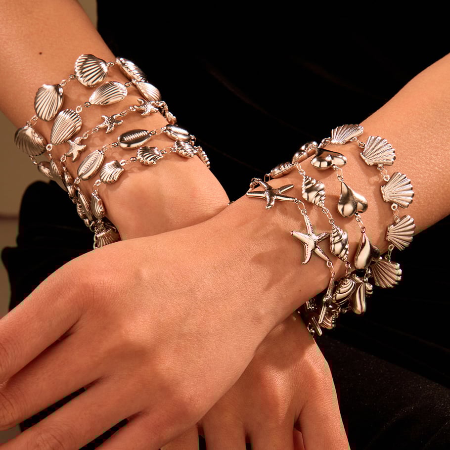 1 Pair Romantic Series Vacation Turtle Stainless Steel Gold Color Women's Chain Bracelets h5Picture2
