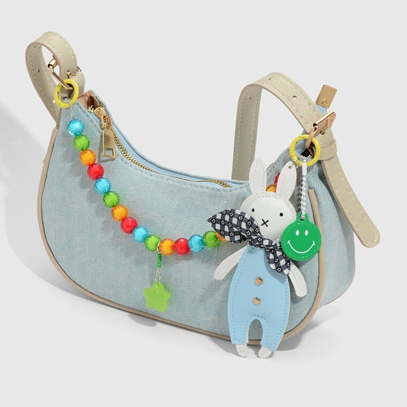 1 pièce de breloques de sac en perles colorées 2