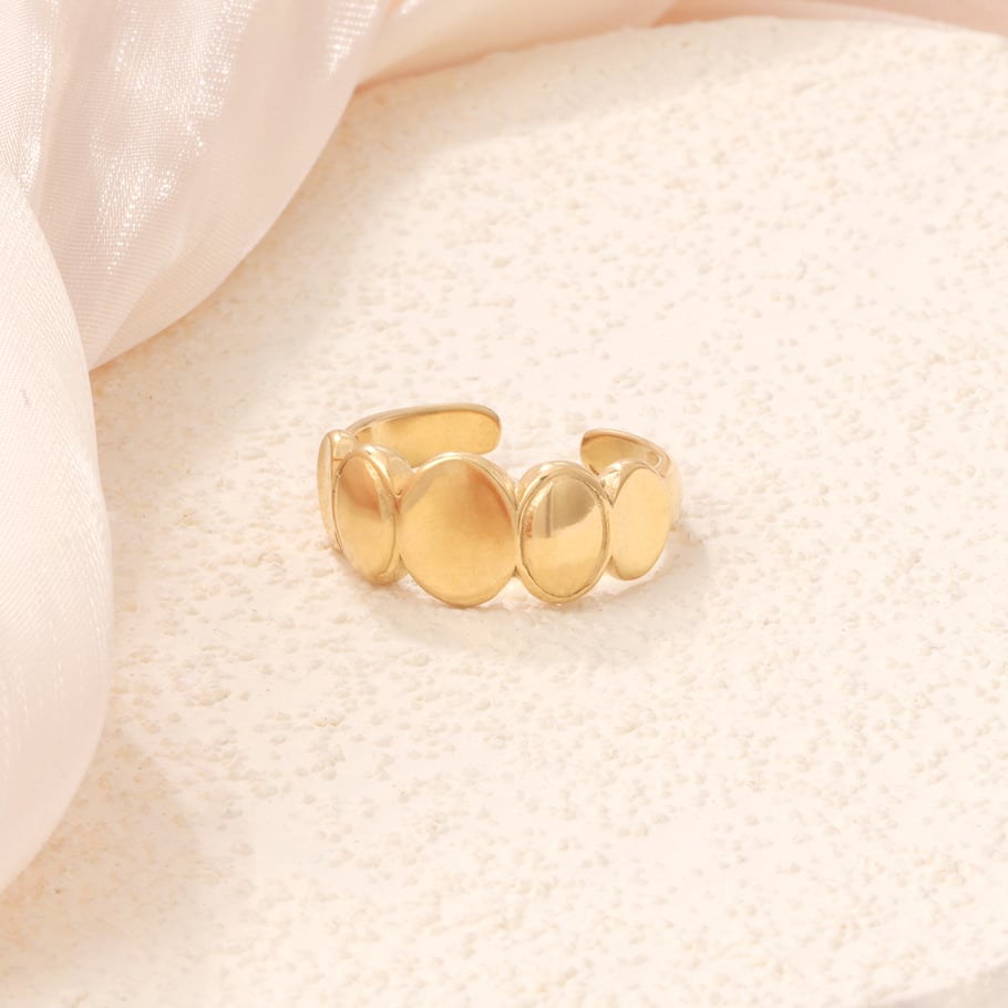 1 Piece Simple Series Simple Geometric Stainless Steel Gold Color Minimalist Rings Picture6