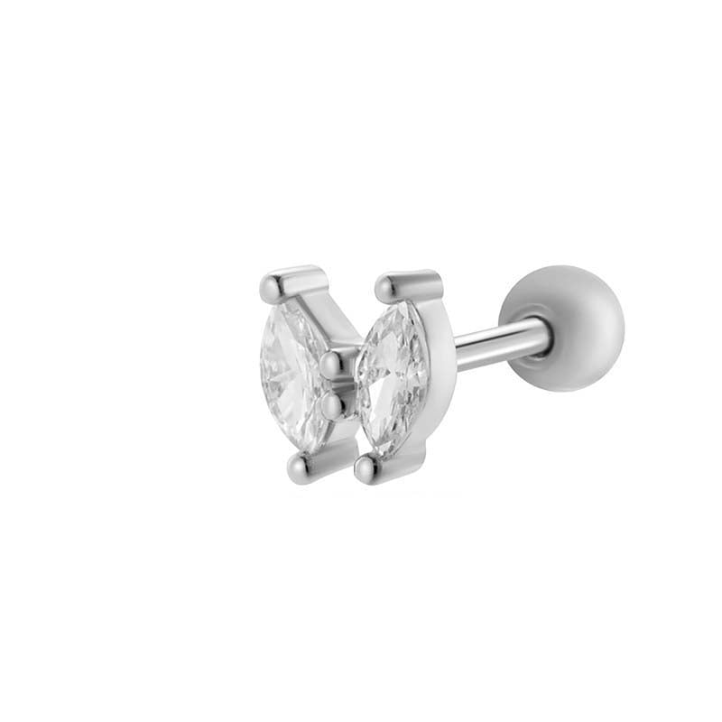 1 Piece Polychrome Butterfly Titanium Steel Zircon Women's Stud Earrings