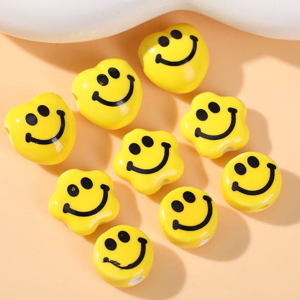 1 Piece Simple Series Cute Smiling Face Ceramics Jewelry Beads